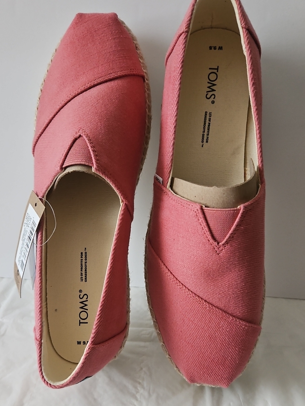 Toms Coral Canvas Espadrille Flats